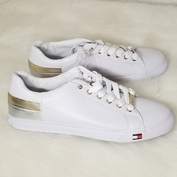 silver tommy hilfiger trainers